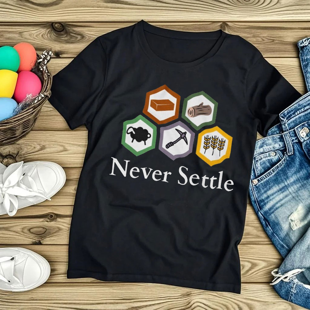 Board Game Catan - Camiseta Vintage Never Settle Catan para